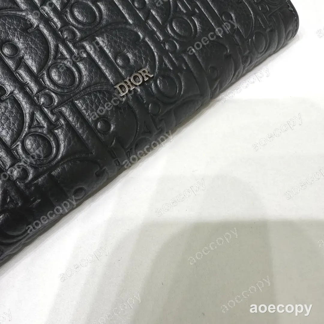 可愛い ディオール レザー ブラック ロングウォレット N級品 No.0033