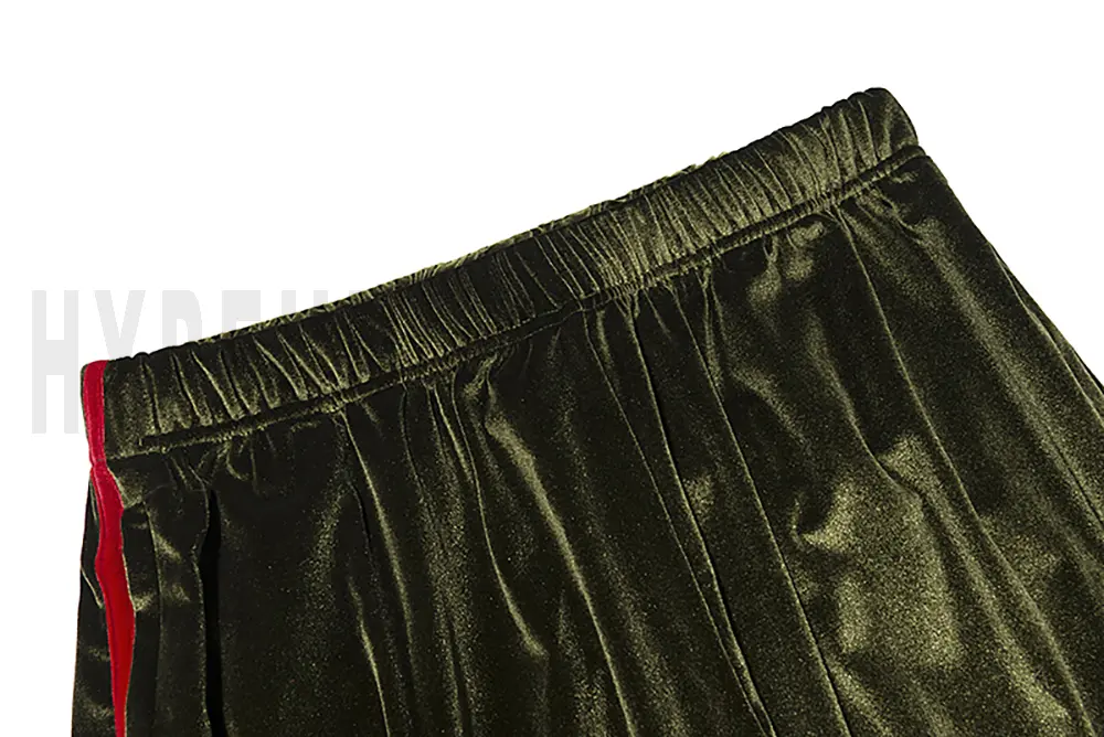 Back detail view of the green pants