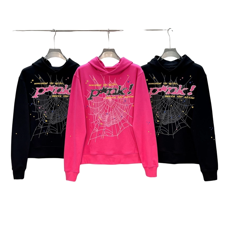 Sp5der Hoodie  PInk and Black REps