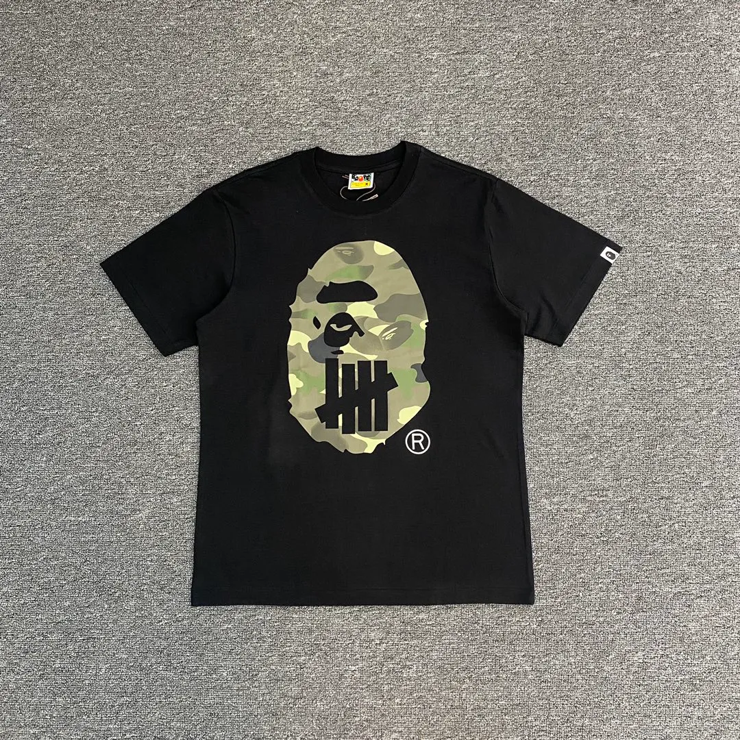 BAPE x UNDEFEATED Green Camo Ape Head Graphic Cotton T-Shirt