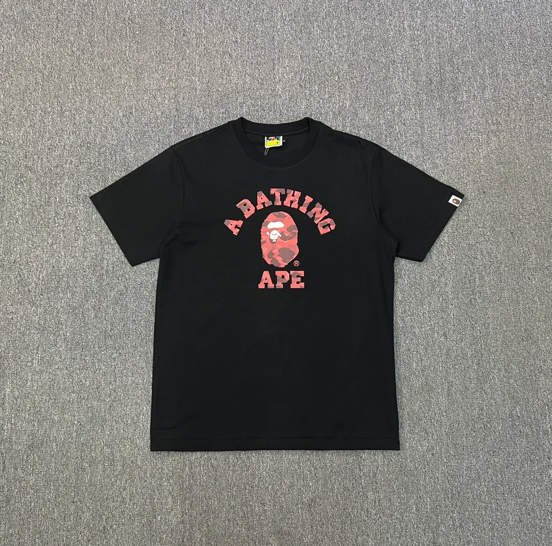 BAPE Red Camouflage Ape Head Graphic T-Shirt