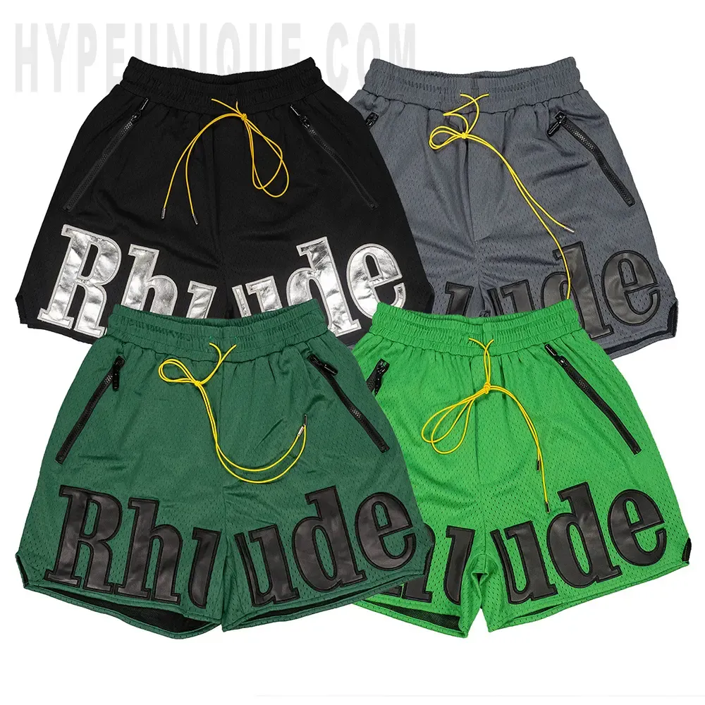 Rhude Metallic Letter Mesh Shorts