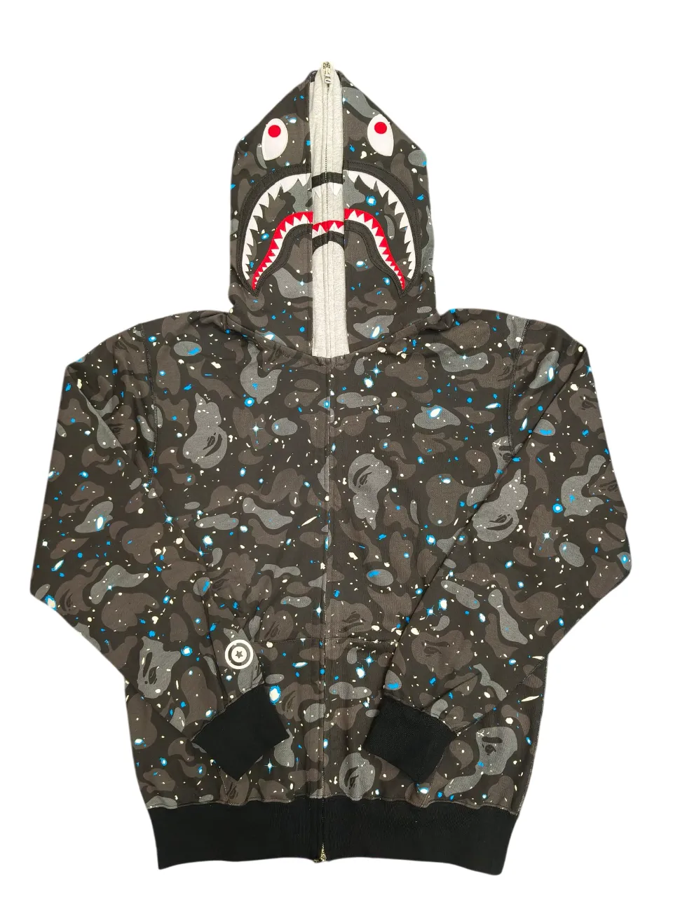 A BATHING APE Space Camo Shark Hoodie