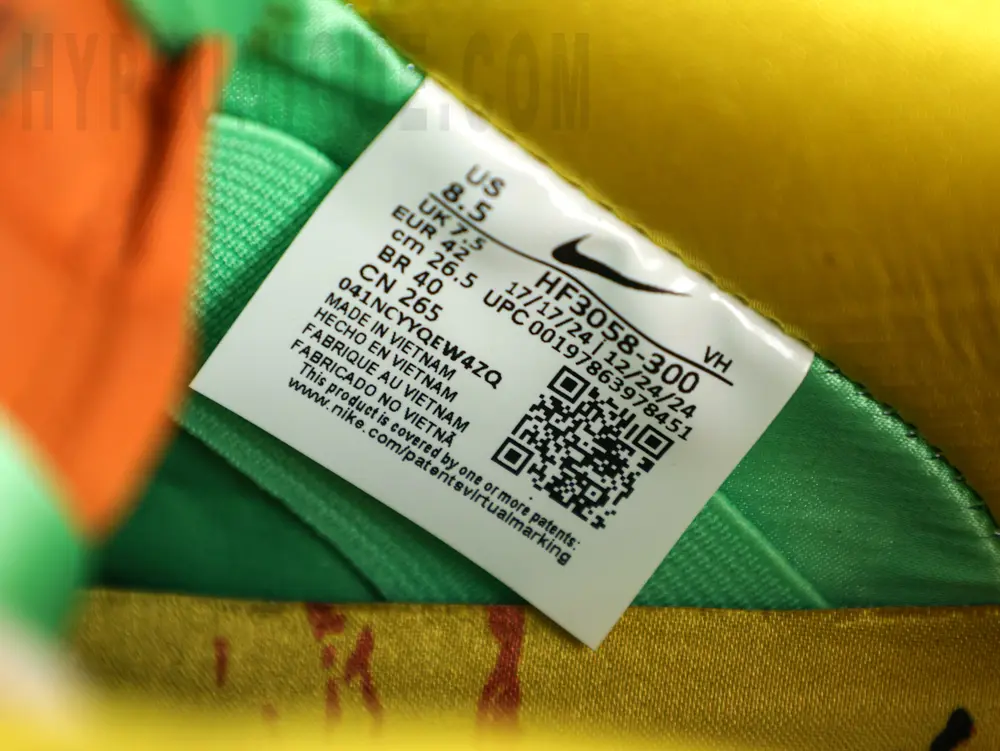 the size label