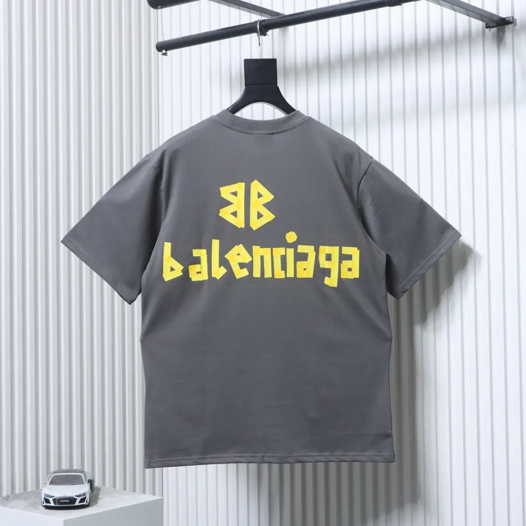 BLCG Tape Print T-Shirt - Gray - Back