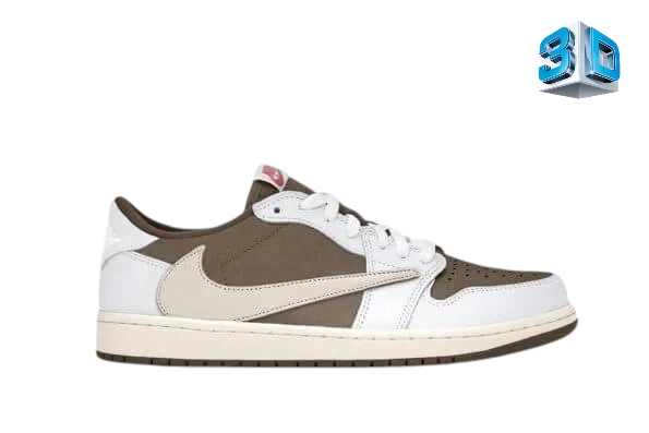 Travis Scott Air Jordan 1 Low White Brown Reverse Mocha Replica