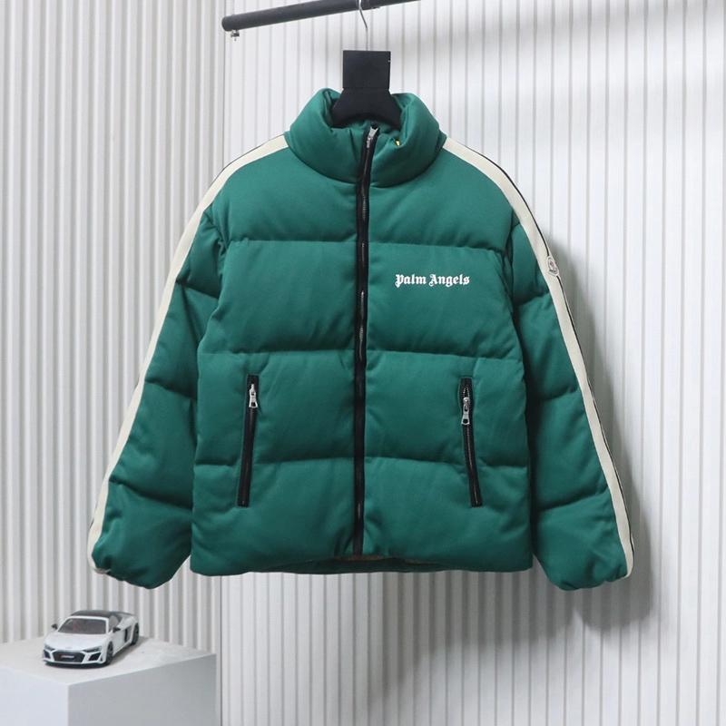Palm Angels Logo Stripe Embroidered Logo Down Jacket