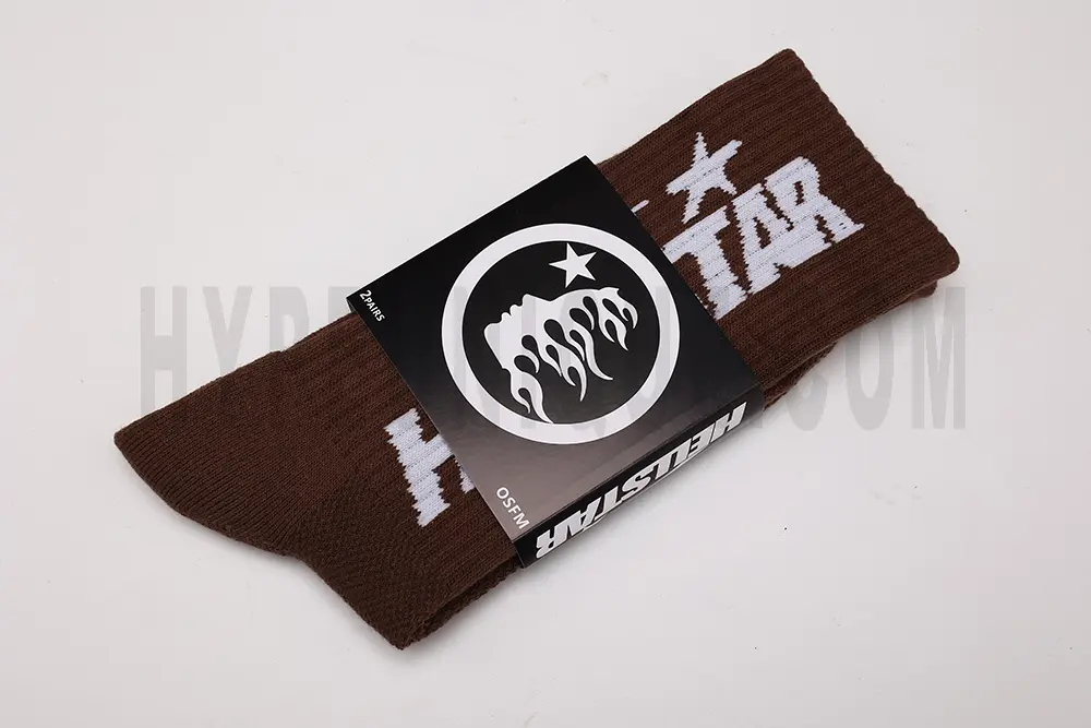 Hellstar Logo Socks Brown