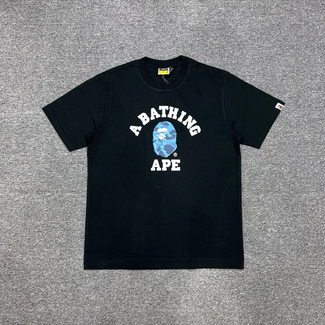 BAPE Honeycomb Camo Ape Head Logo Print Cotton T-Shirt