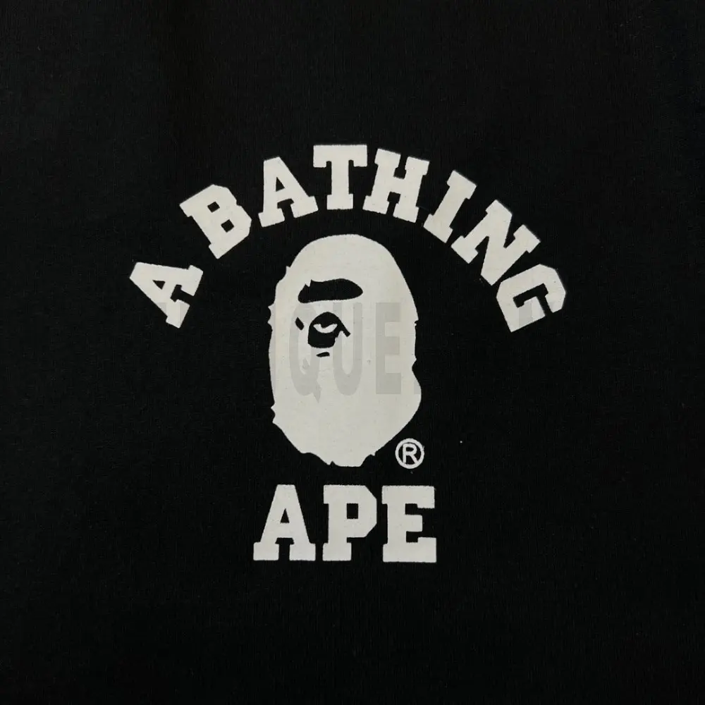 Close-up of the T-shirt print details of the front of the black clothes.