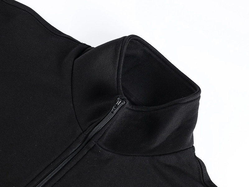 Letter Embroidered Half Zip Sweater