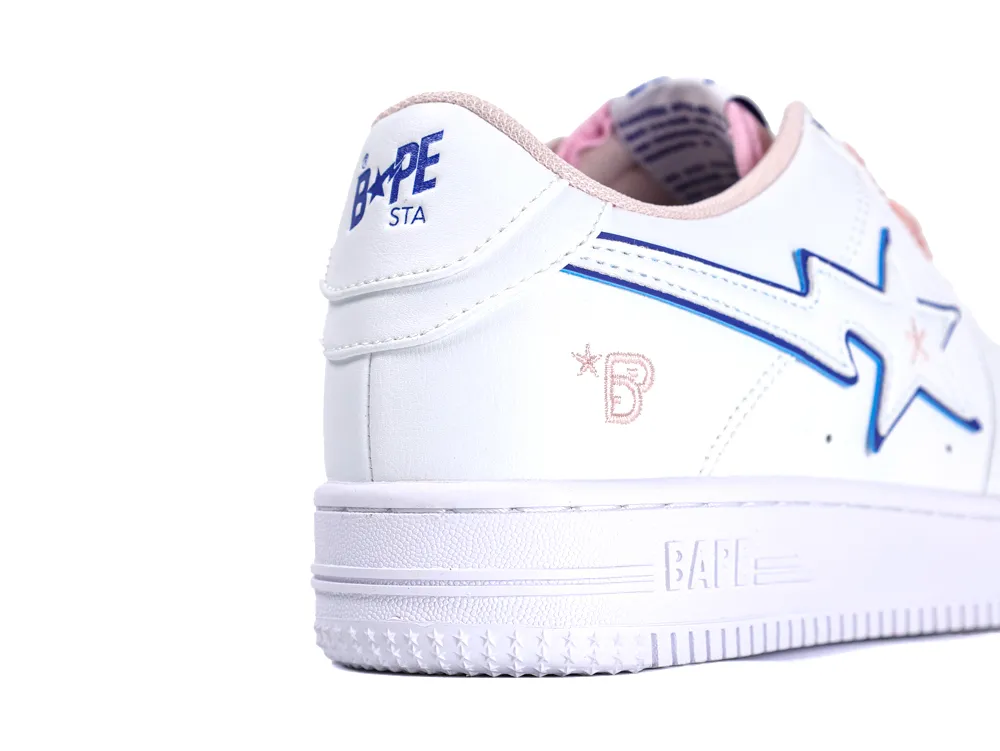 A Bathing Ape Bape Sta BAPY White Pink Heel Logo Detail