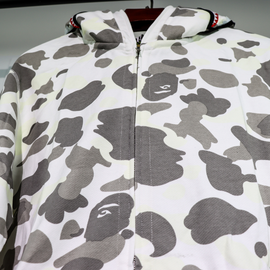 A BATHING APE BAPE SHARK 1ST CAMO DOUBLE HOODIE