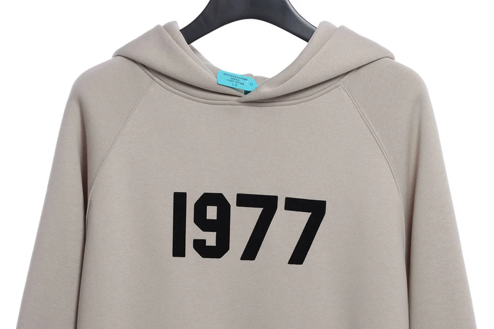 1977 Flocking fleece Hoodie(Black /Green /Grey /Beige）