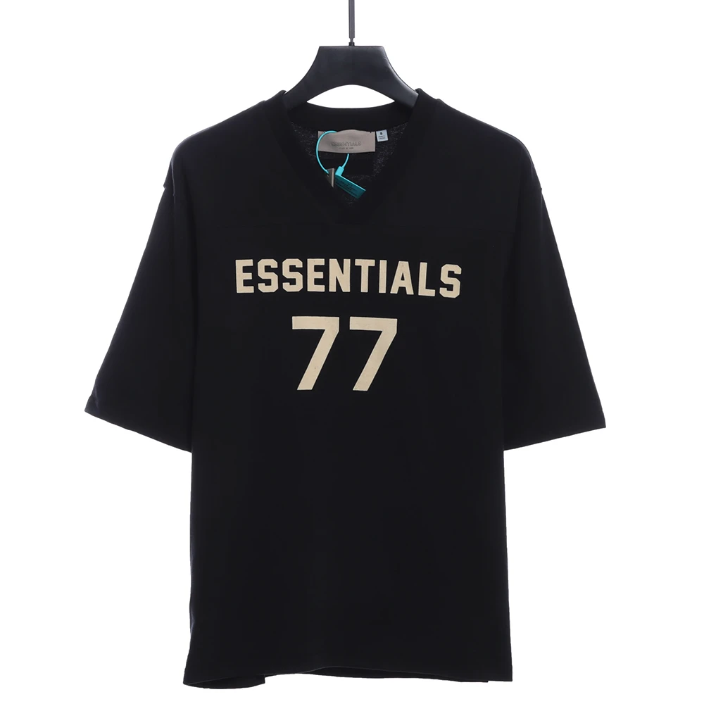Season 8 Flocked 77 Logo T-Shirt（Beige/Black）