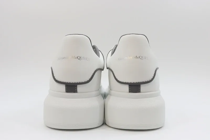 ALEXANDER MCQUEEN LEATHER PLATFORM TRAINERS SNEAKERS GRAY-WHITE REPLICA