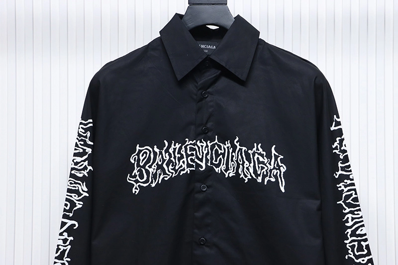 Balenciaga Hollow Flame Totem Print T-shirt