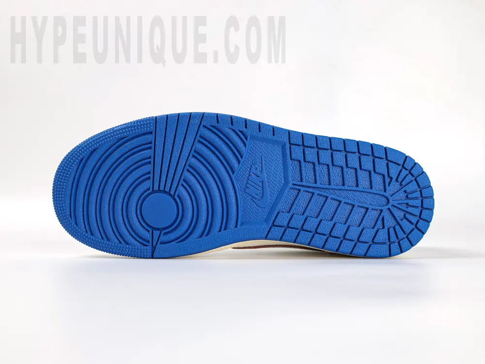 the blue outsole