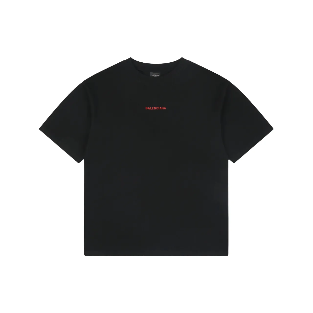 Small Front Big Back Red Logo Cotton T-Shirt