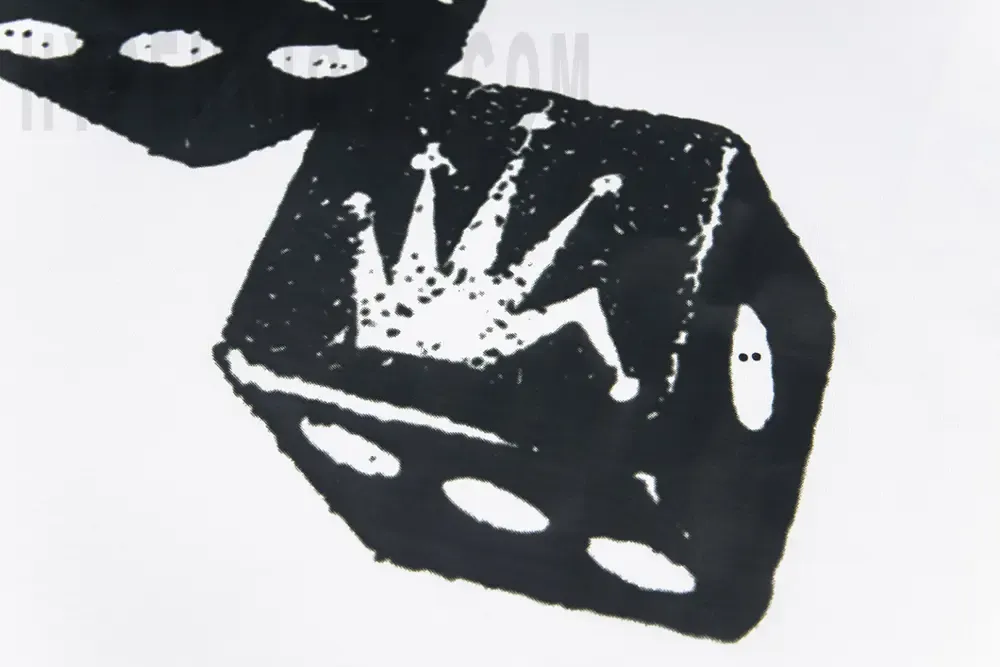 Printed graphic on the back of the garment
