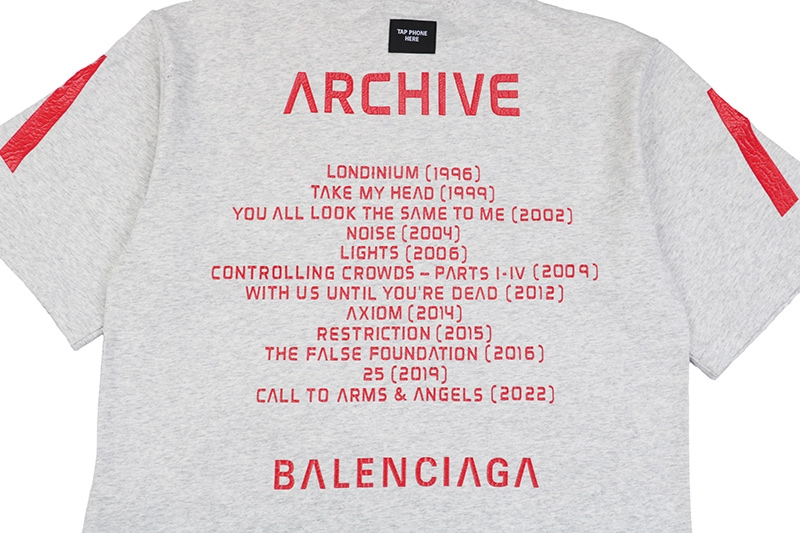 Balenciaga X Archive Inverted V Letter Music Print T-Shirt Reps