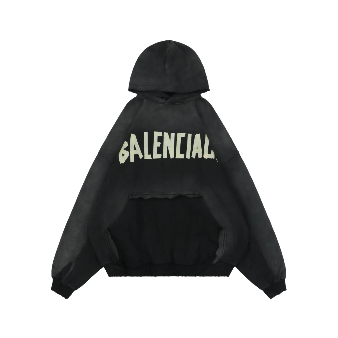 Yellow Tape Print Hoodie