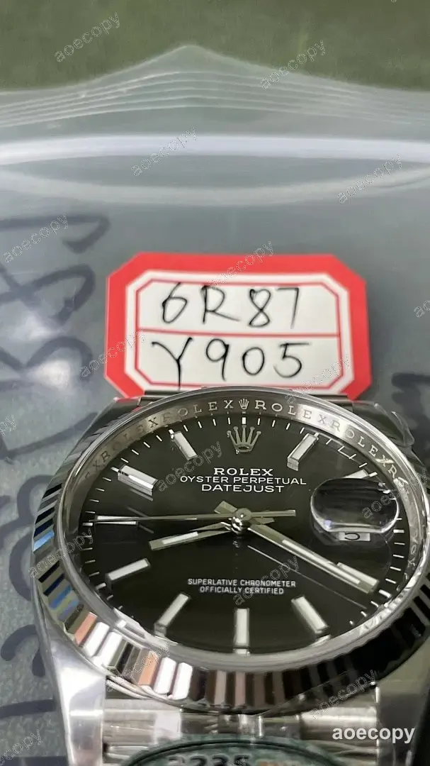 激安 ロレックス デイトジャスト ブラック ウォッチ コピー 6R87Y905 No.0150
