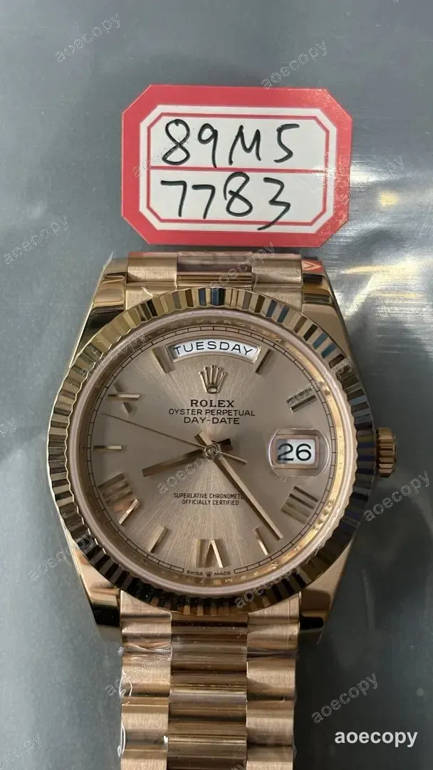 激安 ロレックス デイデイト ローズゴールド ウォッチ N級品 89M57783 No.0141